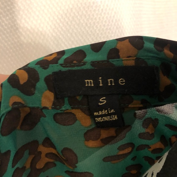 Mine Green + Animal Print Tie Blouse - Picture 13 of 13